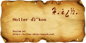 Holler Ákos névjegykártya